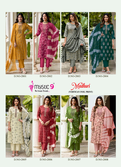Madhuri Vol 2 Mystic 9 Vertican Readymade Pant Style Suits Wholesaler Gujarat