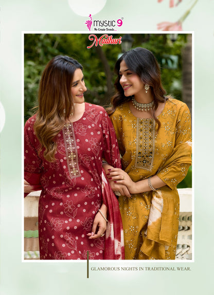 Madhuri Vol 2 Mystic 9 Vertican Readymade Pant Style Suits Wholesaler Gujarat