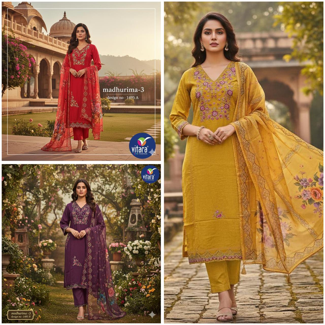 Madhurima 3 Vitara Vetican Readymade Pant Style Suits Supplier