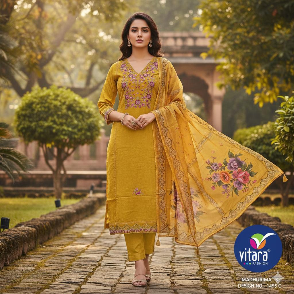Madhurima 3 Vitara Vetican Readymade Pant Style Suits Supplier