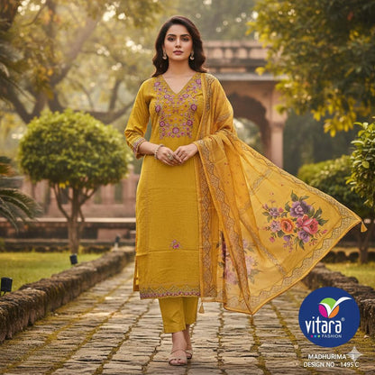 Madhurima 3 Vitara Vetican Readymade Pant Style Suits Supplier