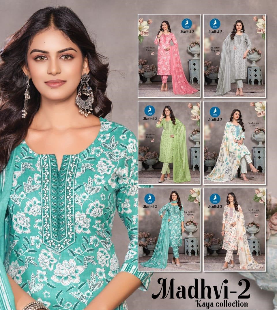Madhvi 2 Kaya Readymade Cotton Pant Suits Supplier India
