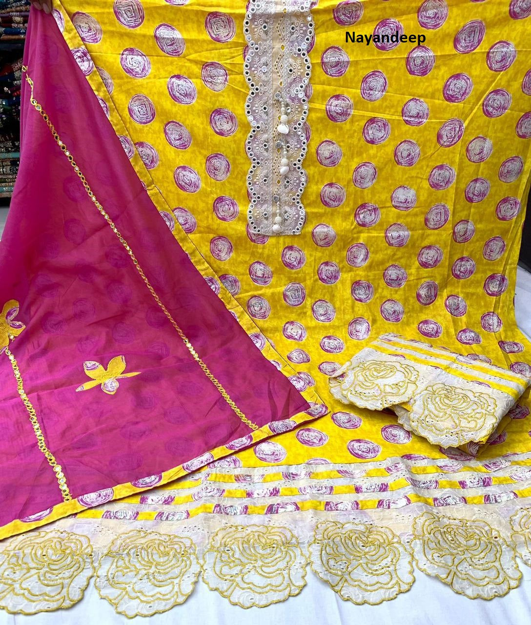 Madhvi Nayandeep Cotton Dress Material Exporter Gujarat
