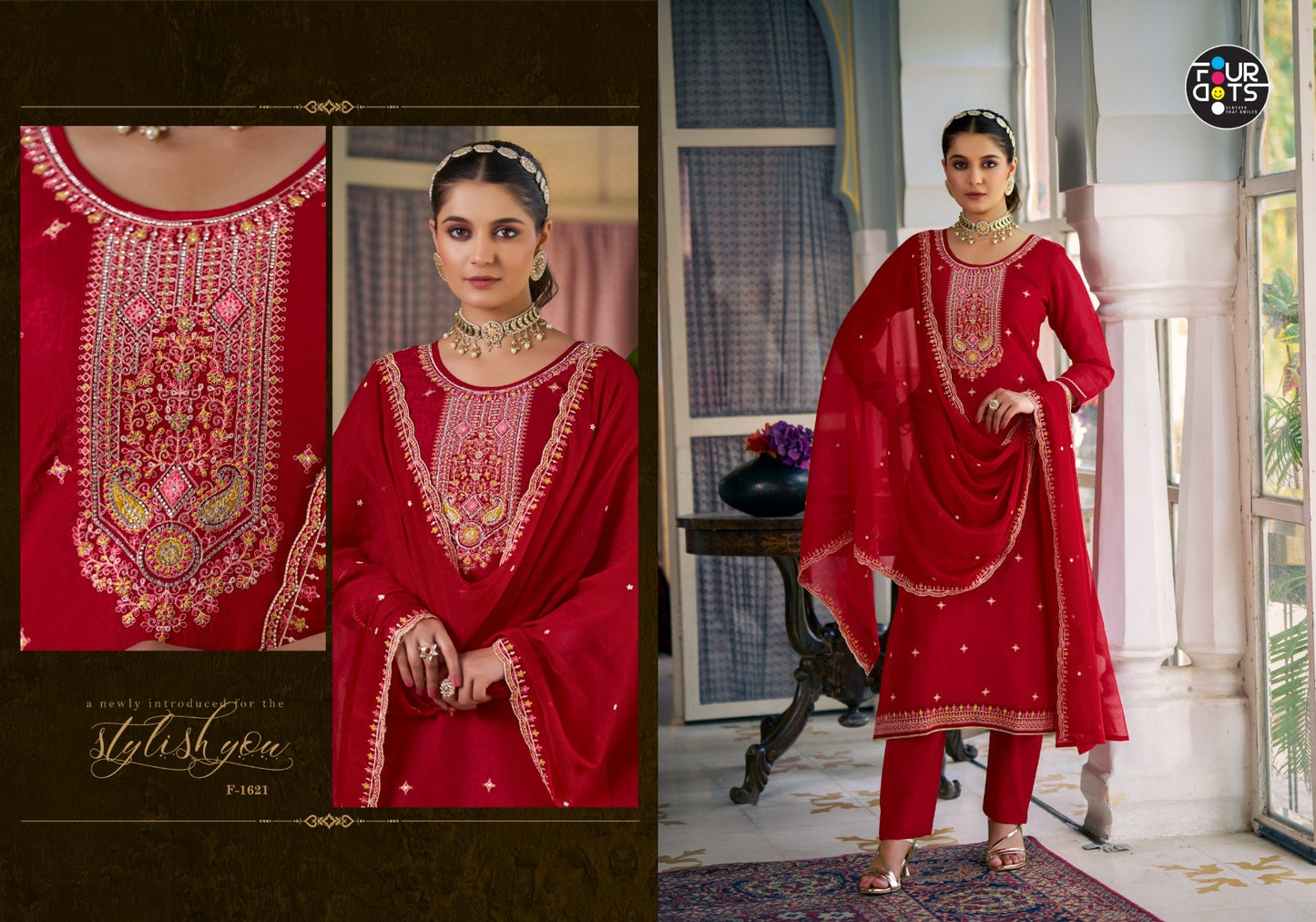 Madiha Four Dots Crush Pant Style Suits Supplier Ahmedabad