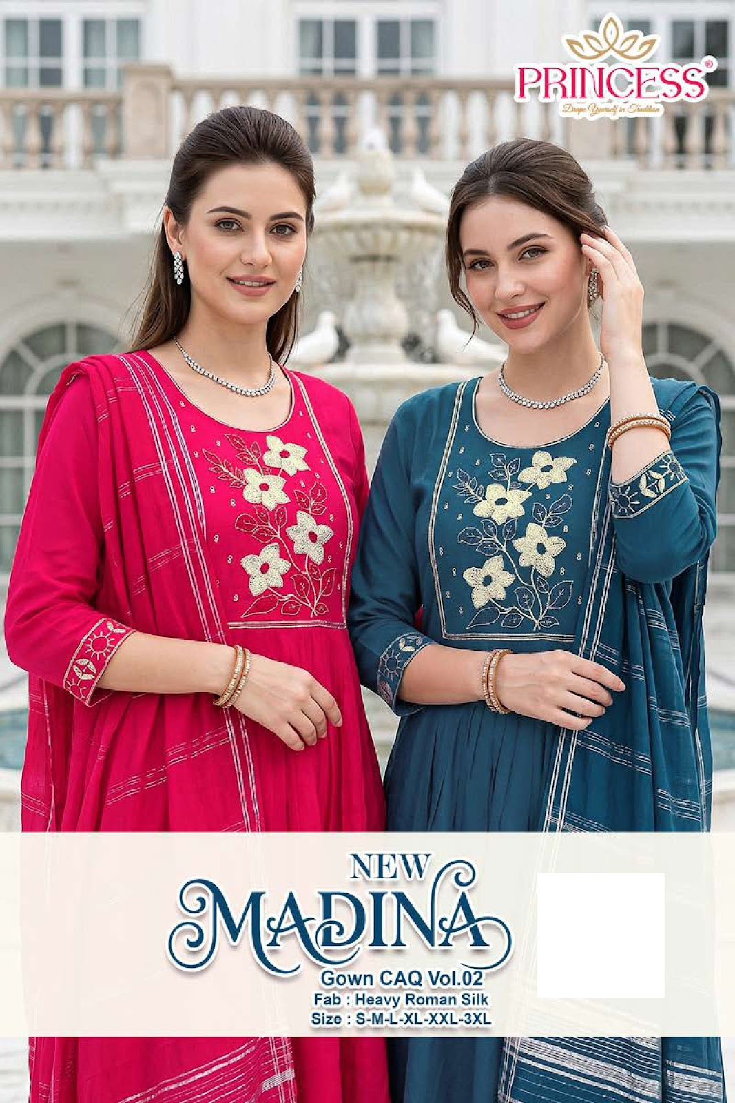 Madina Vol 2 Princess Creation Roman Silk Readymade Anarkali Suits Manufacturer Ahmedabad