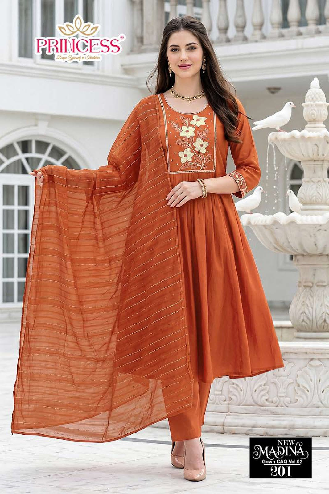Madina Vol 2 Princess Creation Roman Silk Readymade Anarkali Suits Manufacturer Ahmedabad