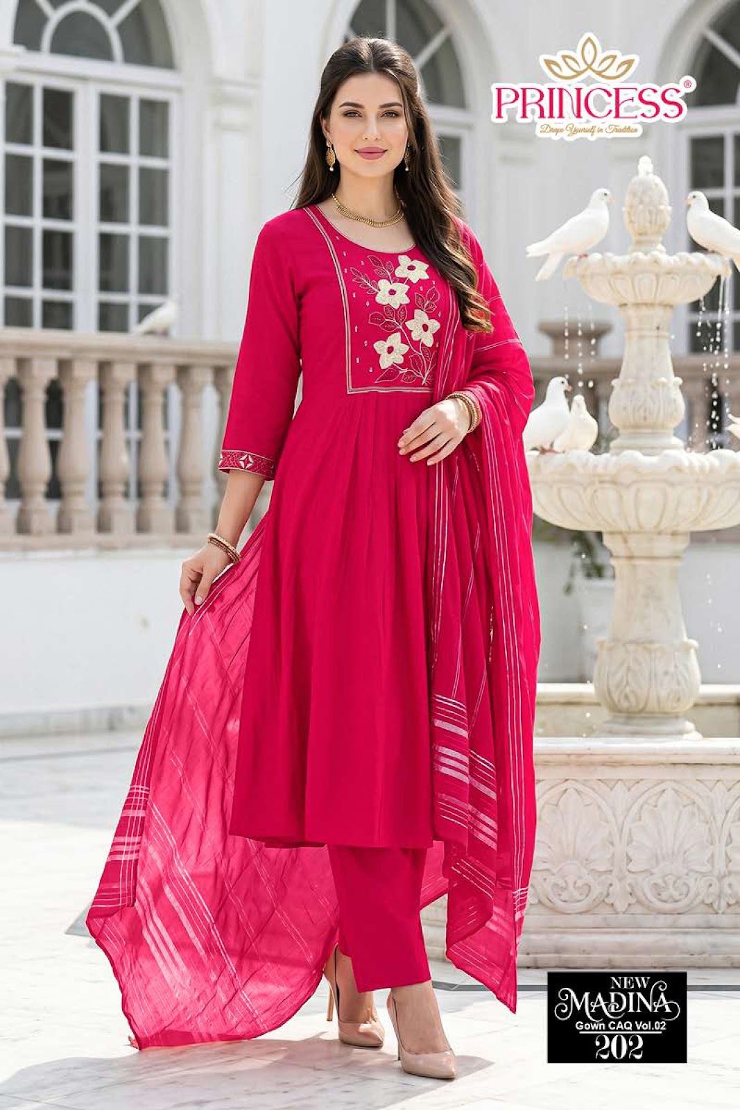 Madina Vol 2 Princess Creation Roman Silk Readymade Anarkali Suits Manufacturer Ahmedabad
