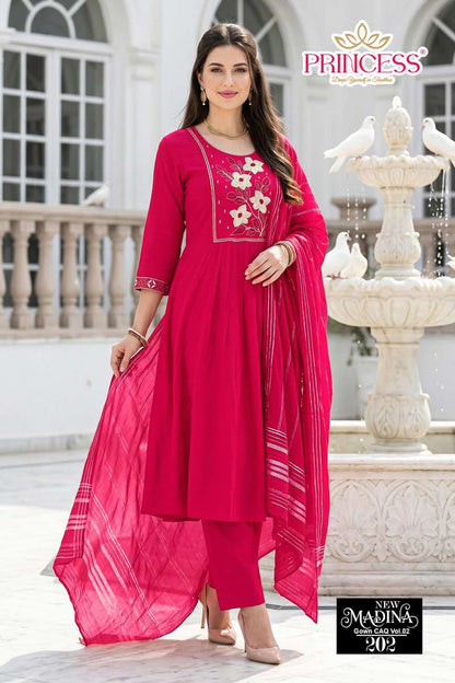 Madina Vol 2 Princess Creation Roman Silk Readymade Anarkali Suits Manufacturer Ahmedabad
