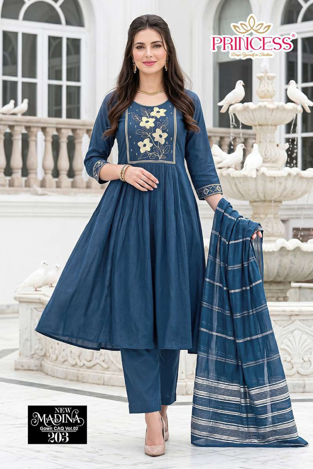 Madina Vol 2 Princess Creation Roman Silk Readymade Anarkali Suits Manufacturer Ahmedabad