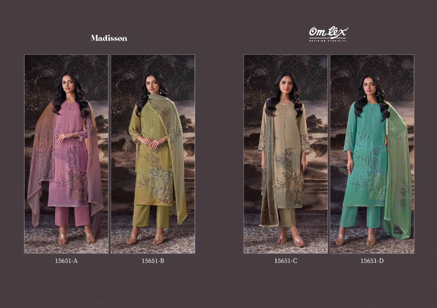 Madisson Omtex Muslin Silk Pant Style Suits Exporter Gujarat