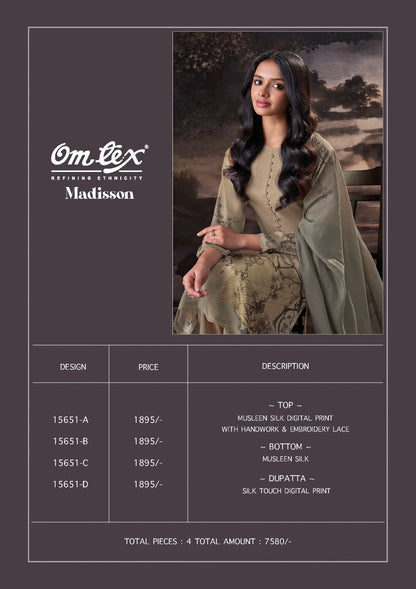 Madisson Omtex Muslin Silk Pant Style Suits Exporter Gujarat
