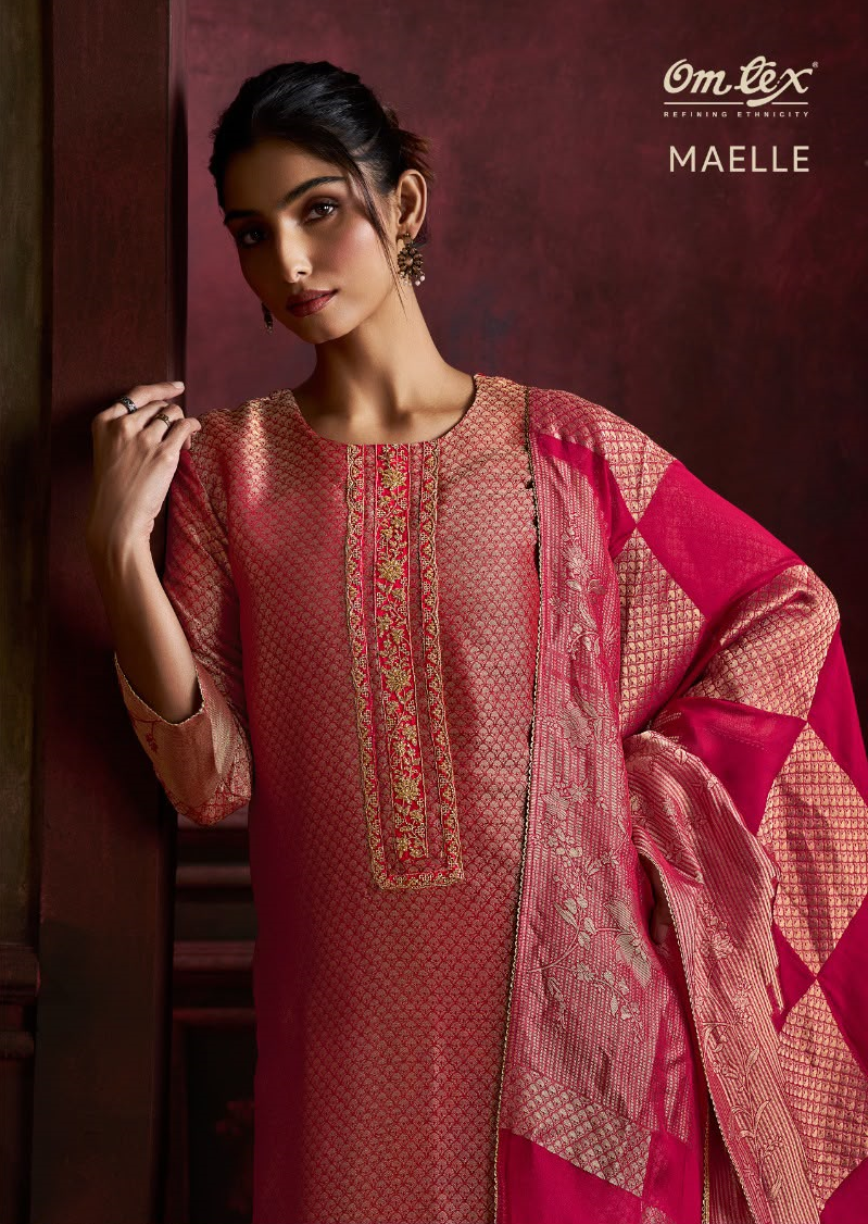 Maelle Omtex Silk Jacquard Pant Style Suits Wholesaler