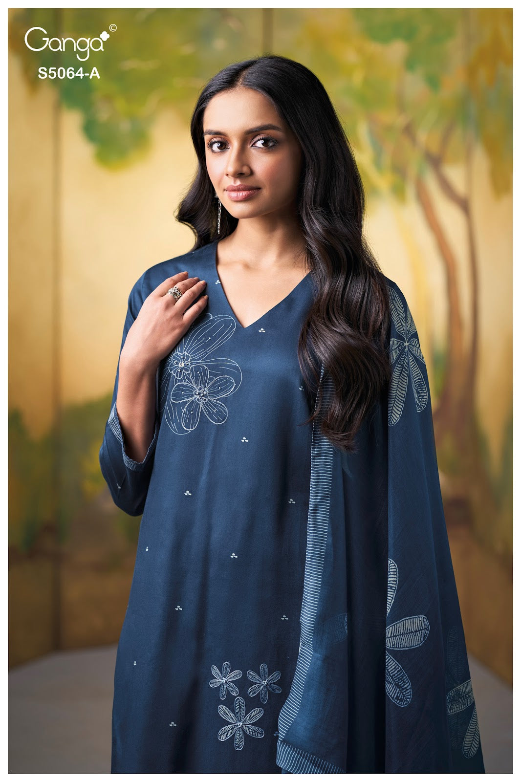 Maevina S5064 Ganga Cotton Satin Plazzo Style Suits Wholesale Price