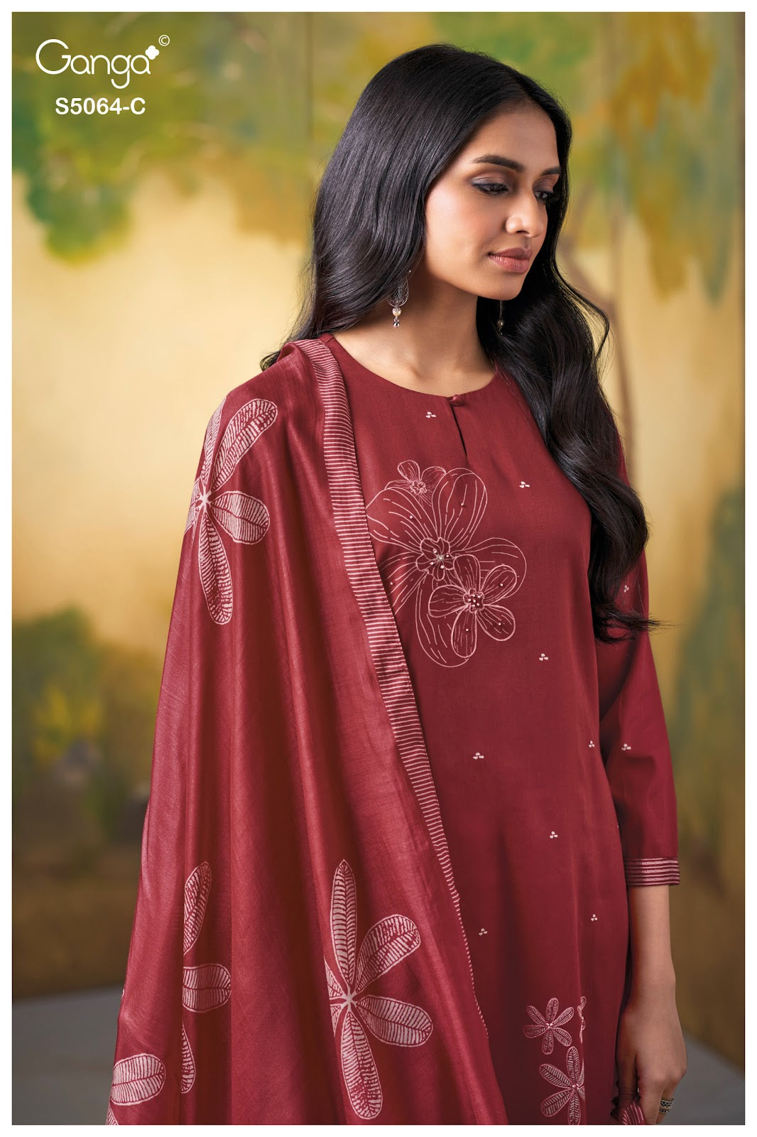 Maevina S5064 Ganga Cotton Satin Plazzo Style Suits Wholesale Price