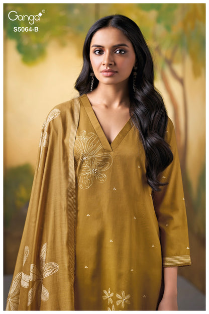 Maevina S5064 Ganga Cotton Satin Plazzo Style Suits Wholesale Price