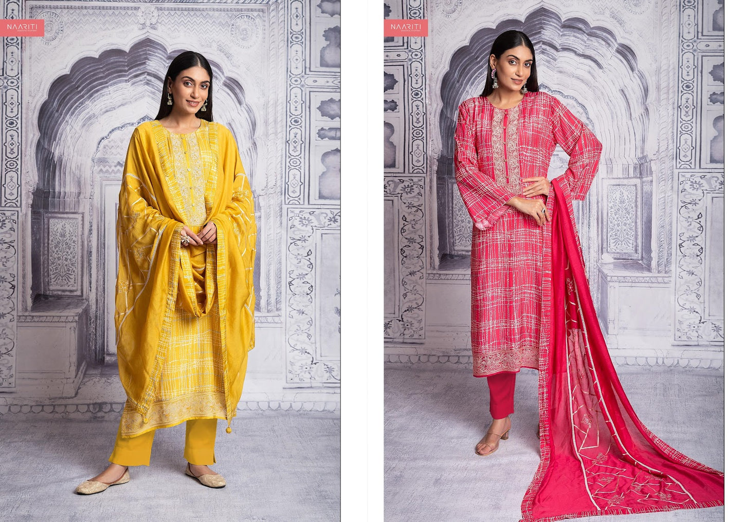 Maganya Naariti Muslin Pant Style Suits Wholesaler Ahmedabad