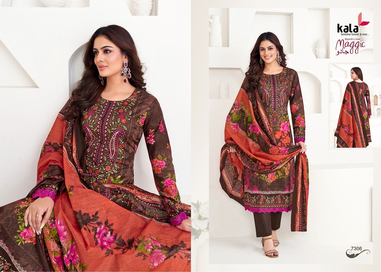 Maggic Vol 22 Kala Cotton Karachi Salwar Suits Exporter India