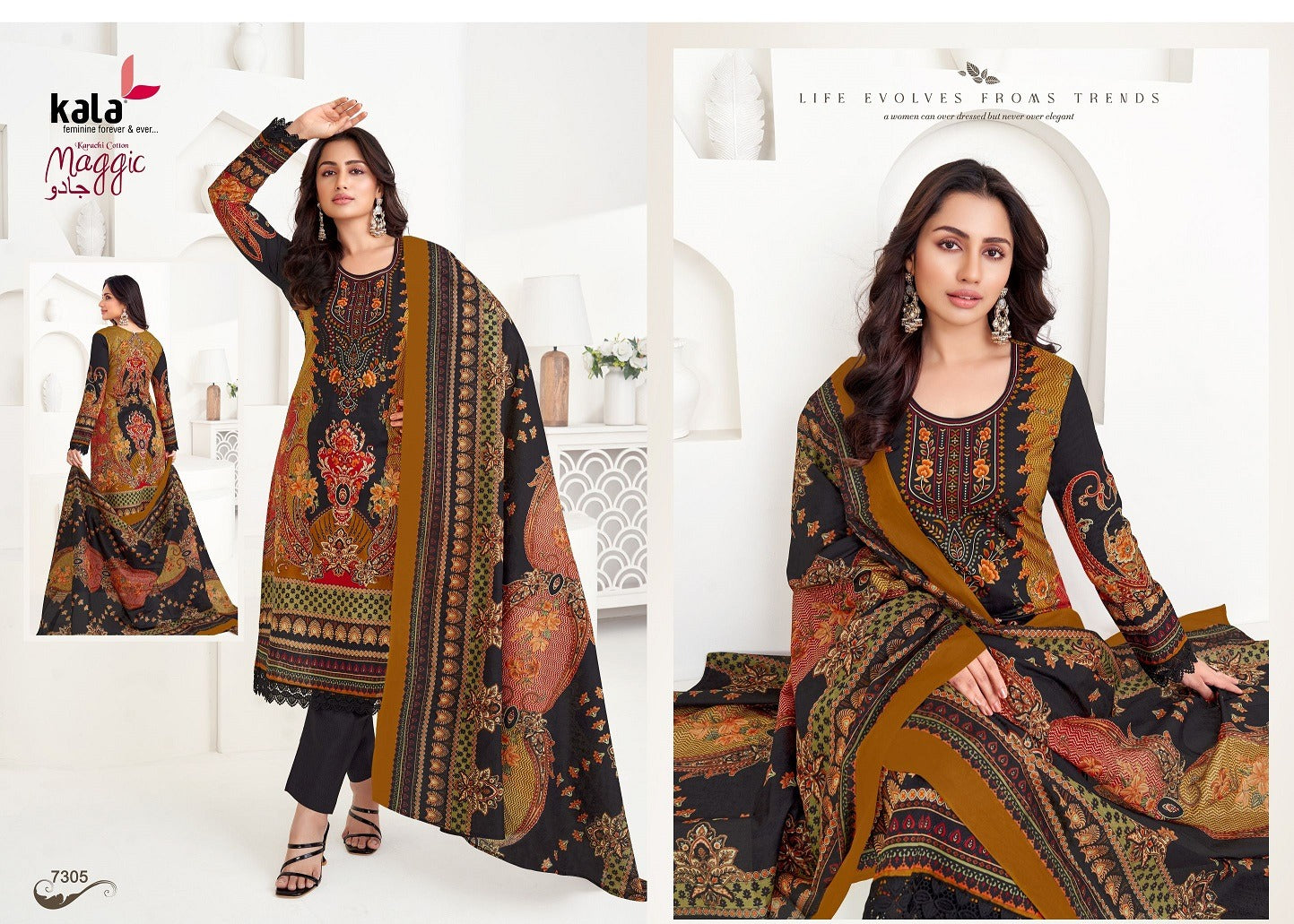 Maggic Vol 22 Kala Cotton Karachi Salwar Suits Exporter India