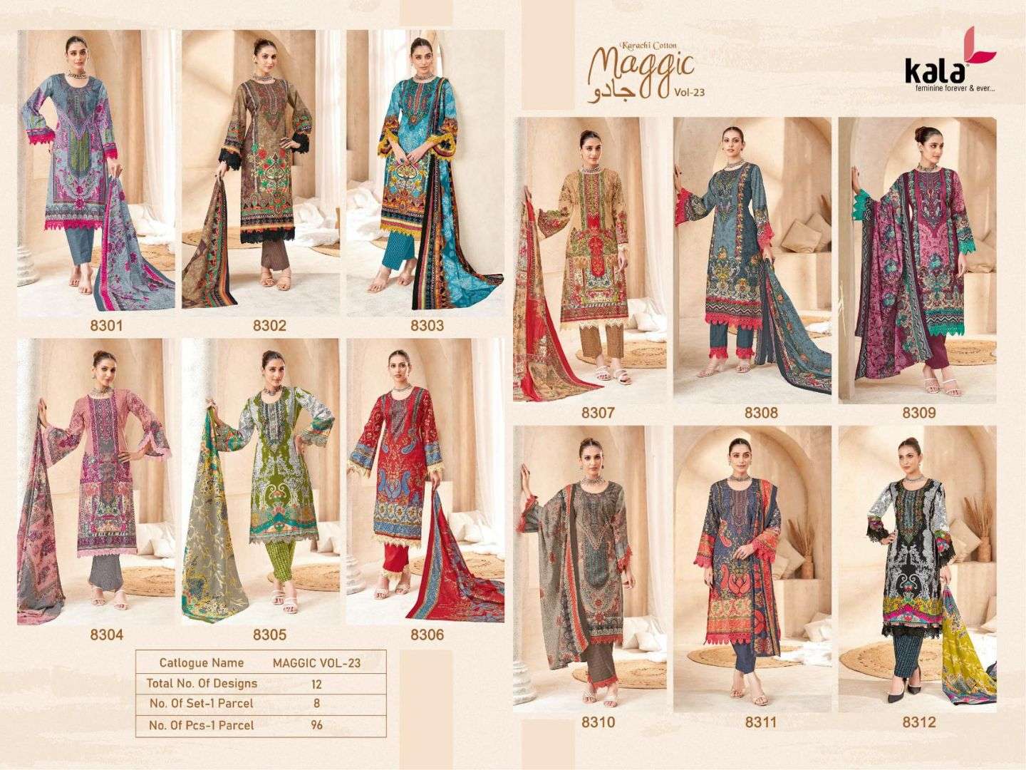 Maggic Vol 23 Kala Cotton Karachi Readymade Suits Wholesale Price