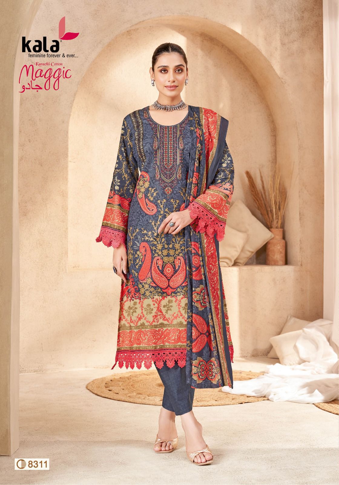 Maggic Vol 23 Kala Cotton Karachi Salwar Suits Supplier