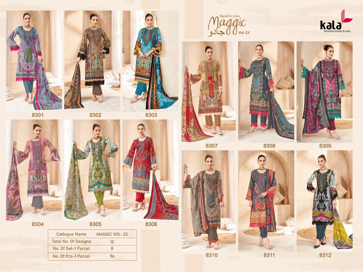 Maggic Vol 23 Kala Cotton Karachi Salwar Suits Supplier