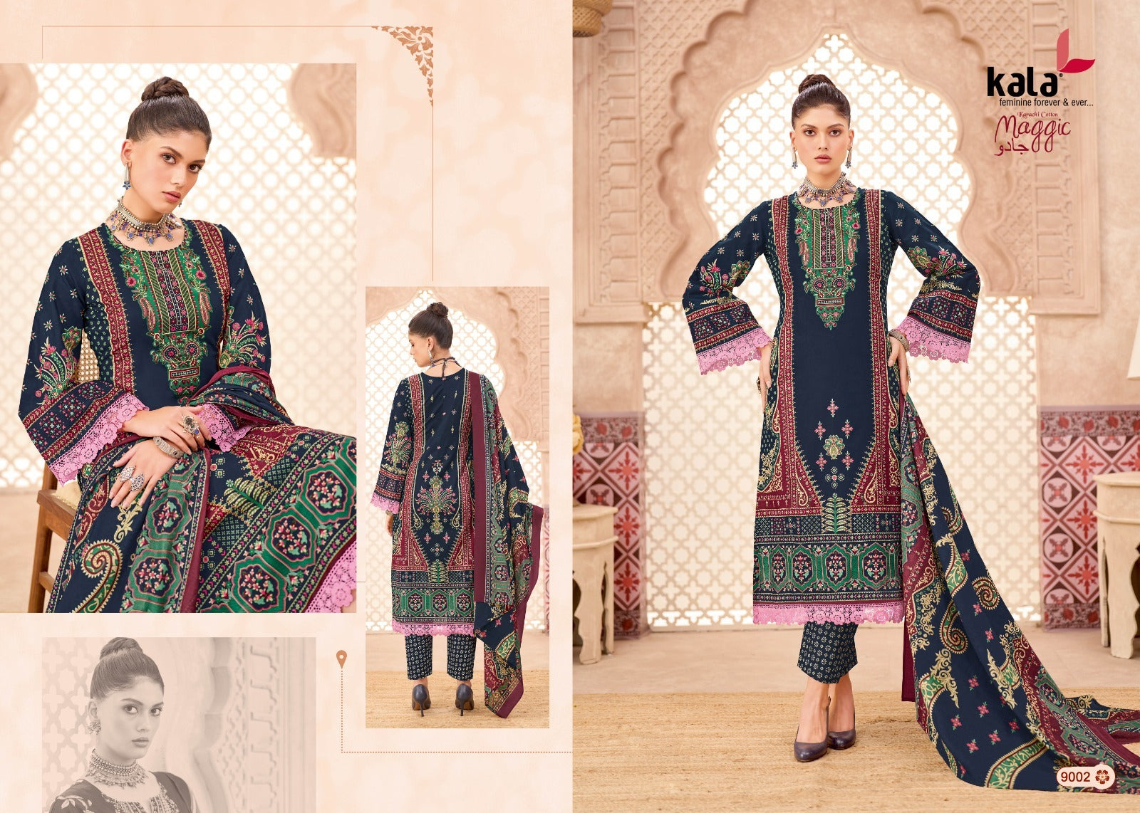 Maggic Vol 24 Kala Cotton Karachi Readymade Suits Manufacturer Gujarat