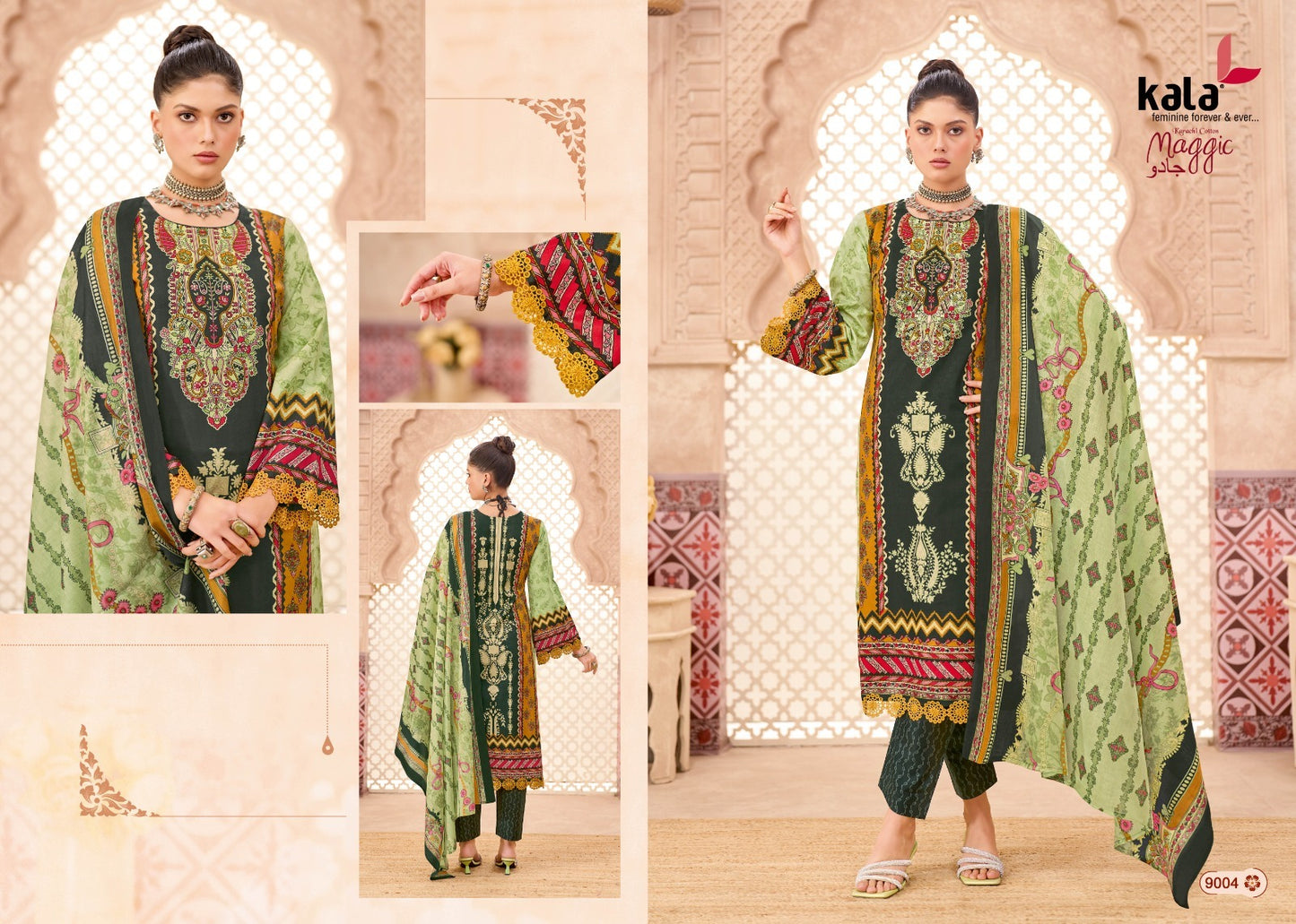 Maggic Vol 24 Kala Cotton Karachi Readymade Suits Manufacturer Gujarat