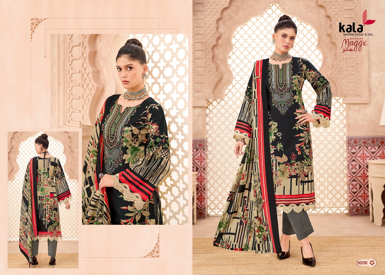 Maggic Vol 24 Kala Mix Cotton Karachi Salwar Suits Supplier