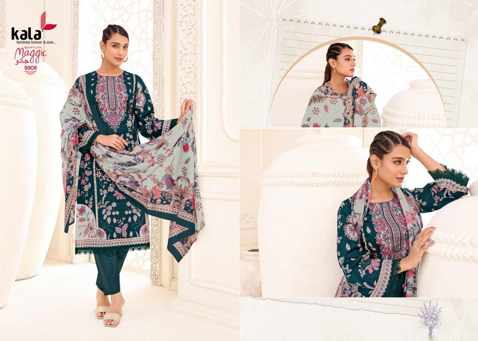 Maggic Vol 25 Kala Cotton Karachi Readymade Suits Supplier Ahmedabad