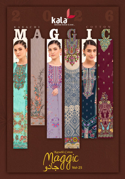 Maggic Vol 25 Kala Cotton Karachi Readymade Suits Supplier Ahmedabad