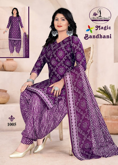 Magic Bandhani Vol 1 Miss World Choice Readymade Cotton Patiyala Suits Wholesaler