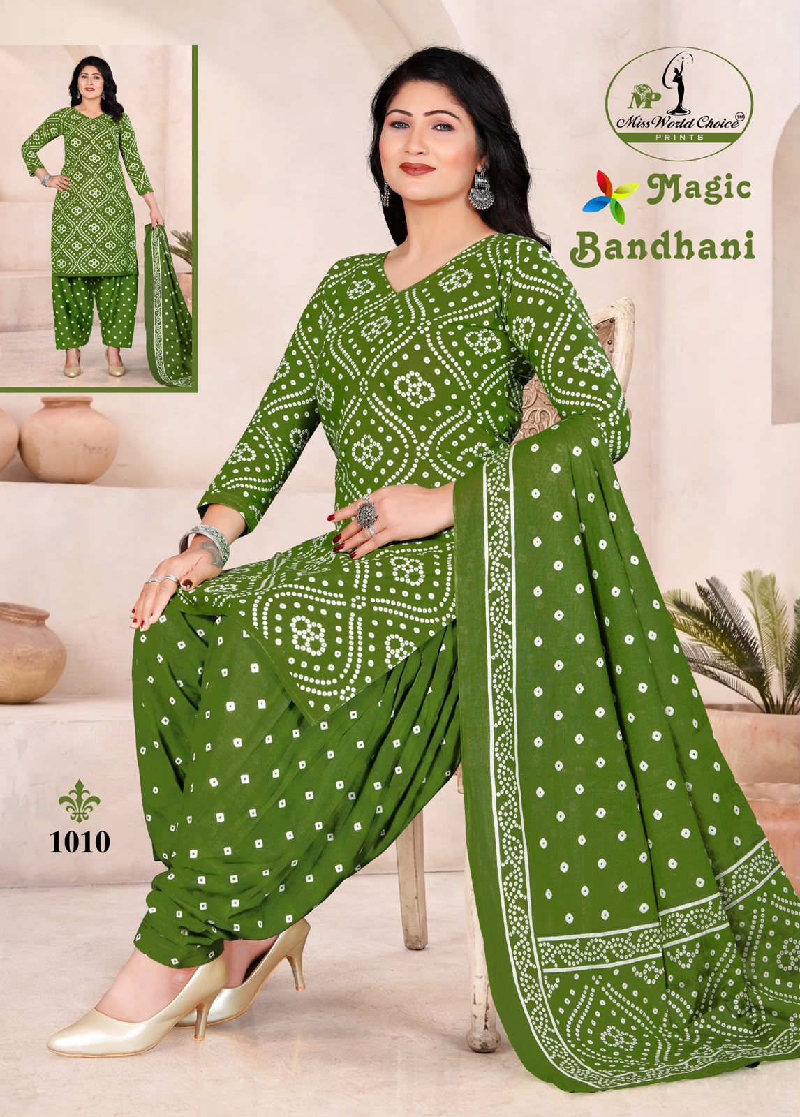 Magic Bandhani Vol 1 Miss World Choice Readymade Cotton Patiyala Suits Wholesaler