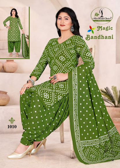 Magic Bandhani Vol 1 Miss World Choice Readymade Cotton Patiyala Suits Wholesaler