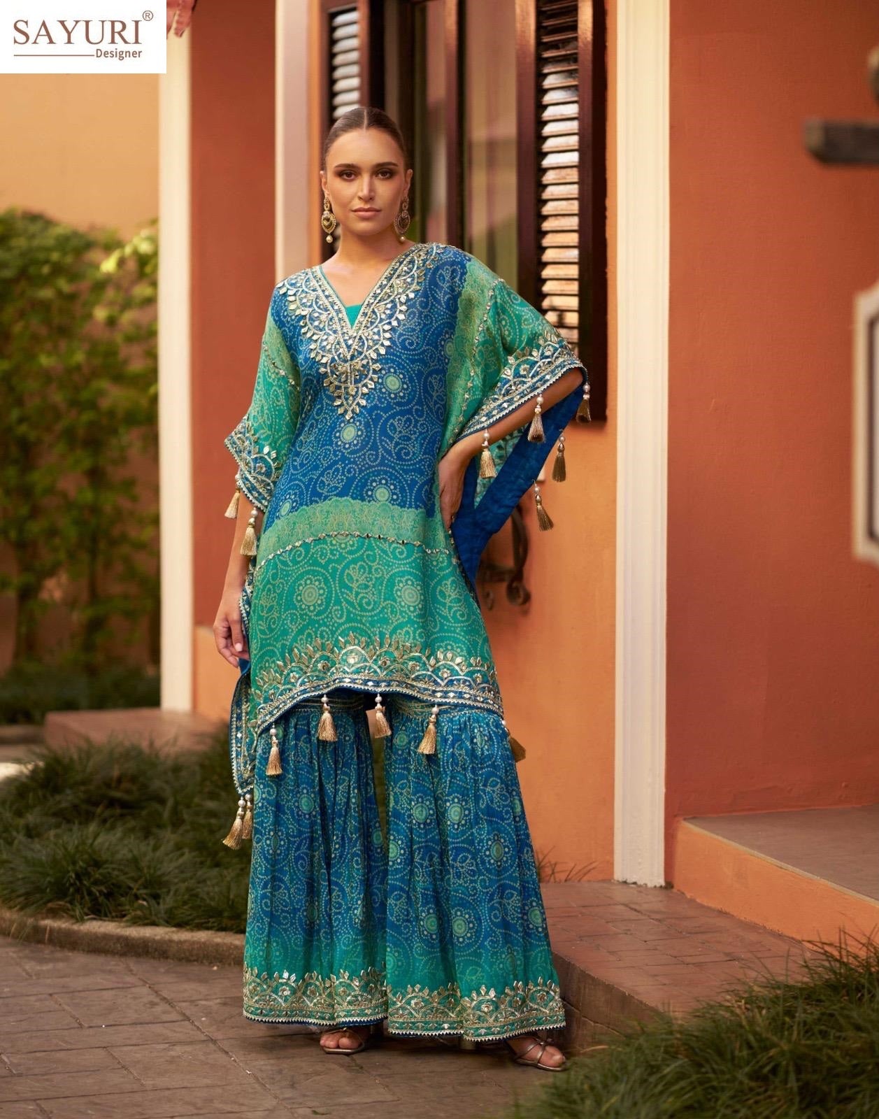 Magic Nx Kaftan Style Sayuri Viscose Jacquard Top Bottom Set Wholesaler India