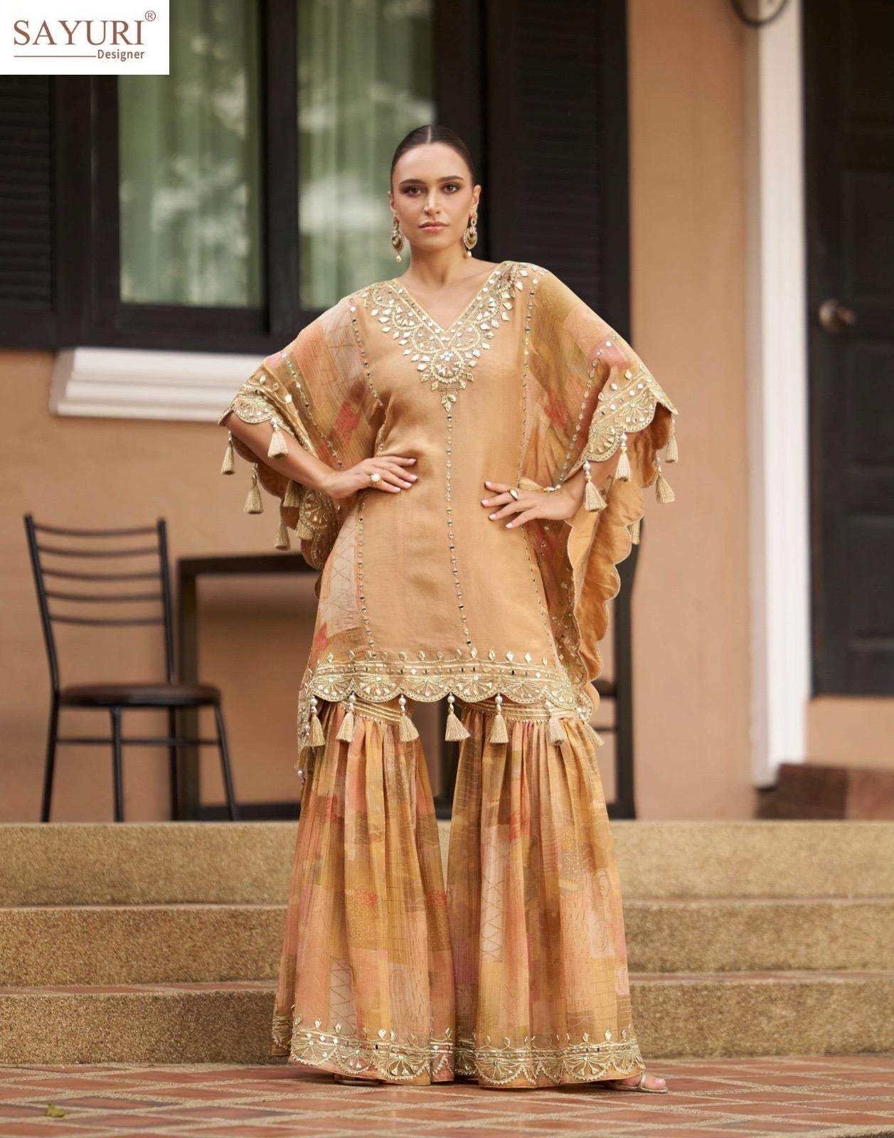 Magic Nx Kaftan Style Sayuri Viscose Jacquard Top Bottom Set Wholesaler India