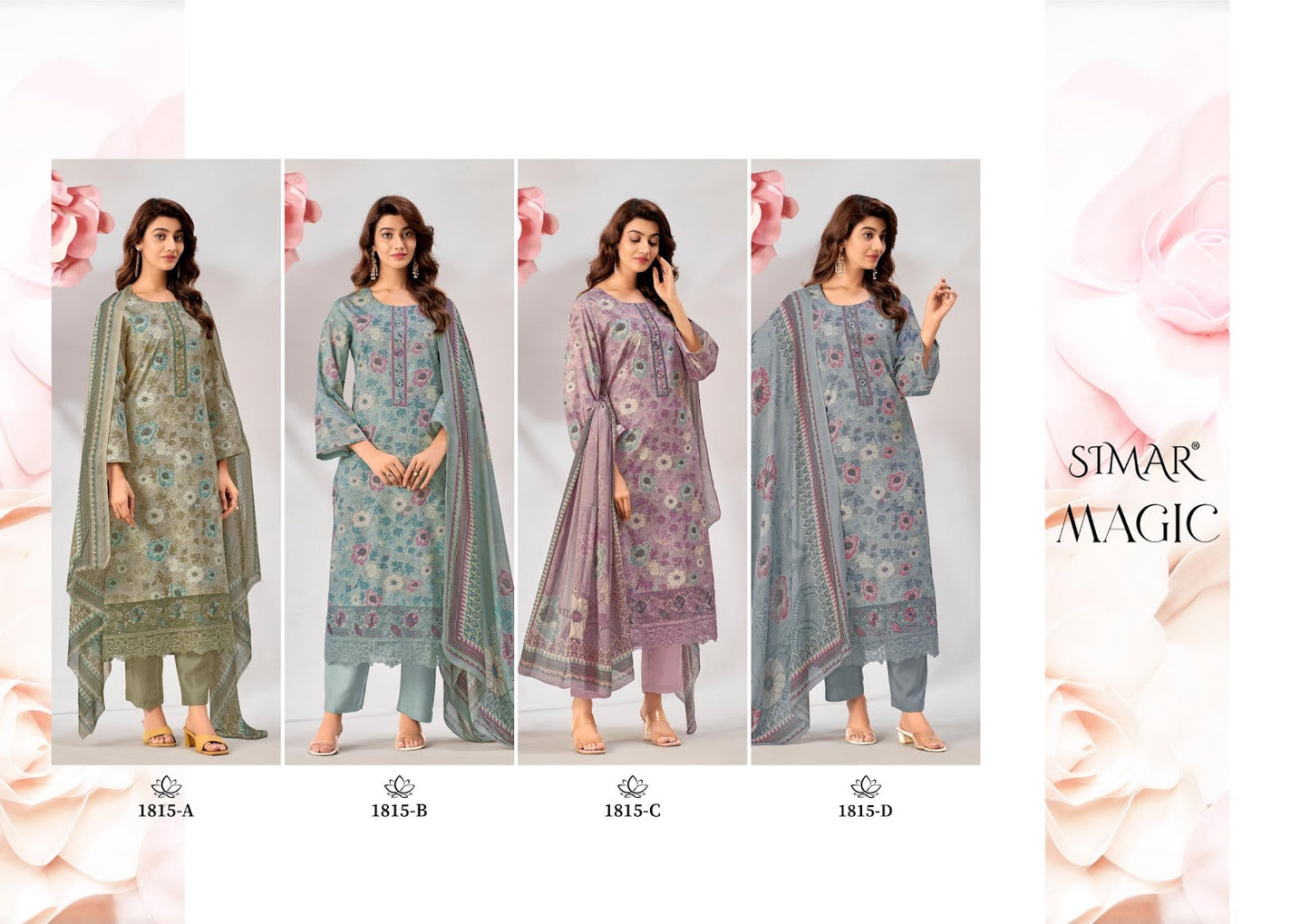 Magic Simar Viscose Muslin Pant Style Suits Exporter Gujarat