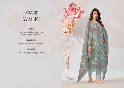 Magic Simar Viscose Muslin Pant Style Suits Exporter Gujarat