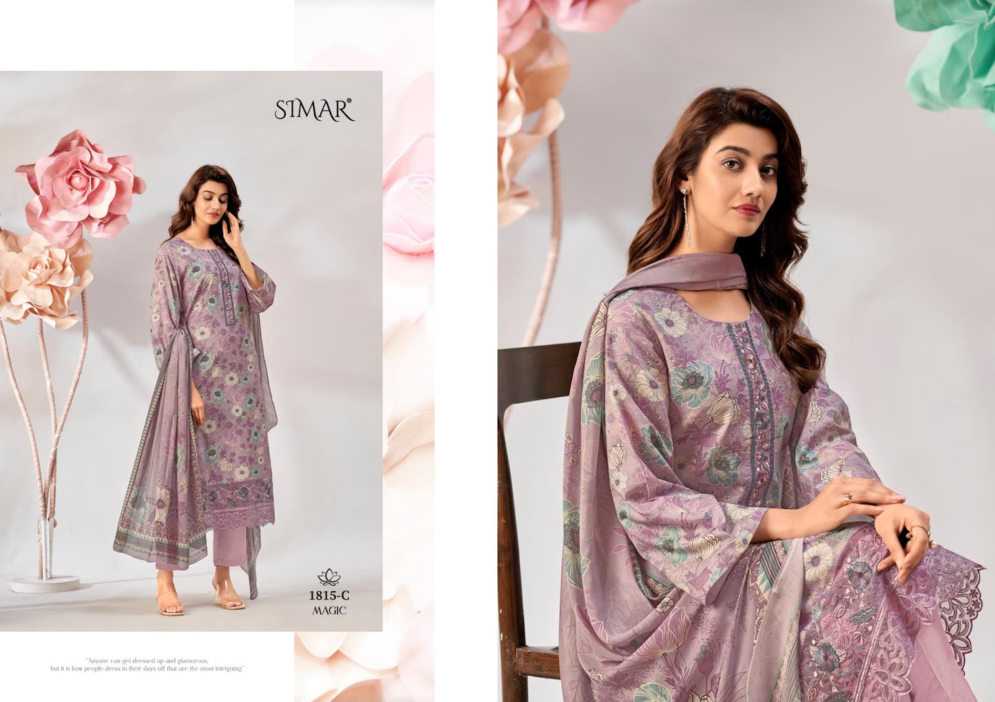 Magic Simar Viscose Muslin Pant Style Suits Exporter Gujarat