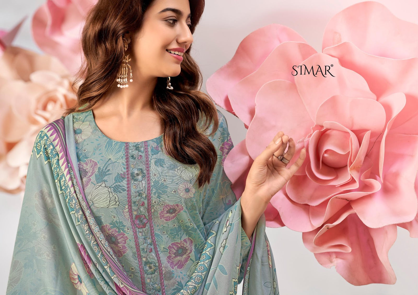 Magic Simar Viscose Muslin Pant Style Suits Exporter Gujarat