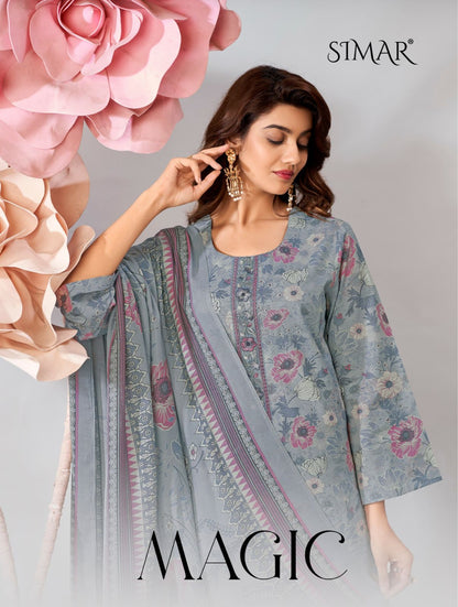 Magic Simar Viscose Muslin Pant Style Suits Exporter Gujarat