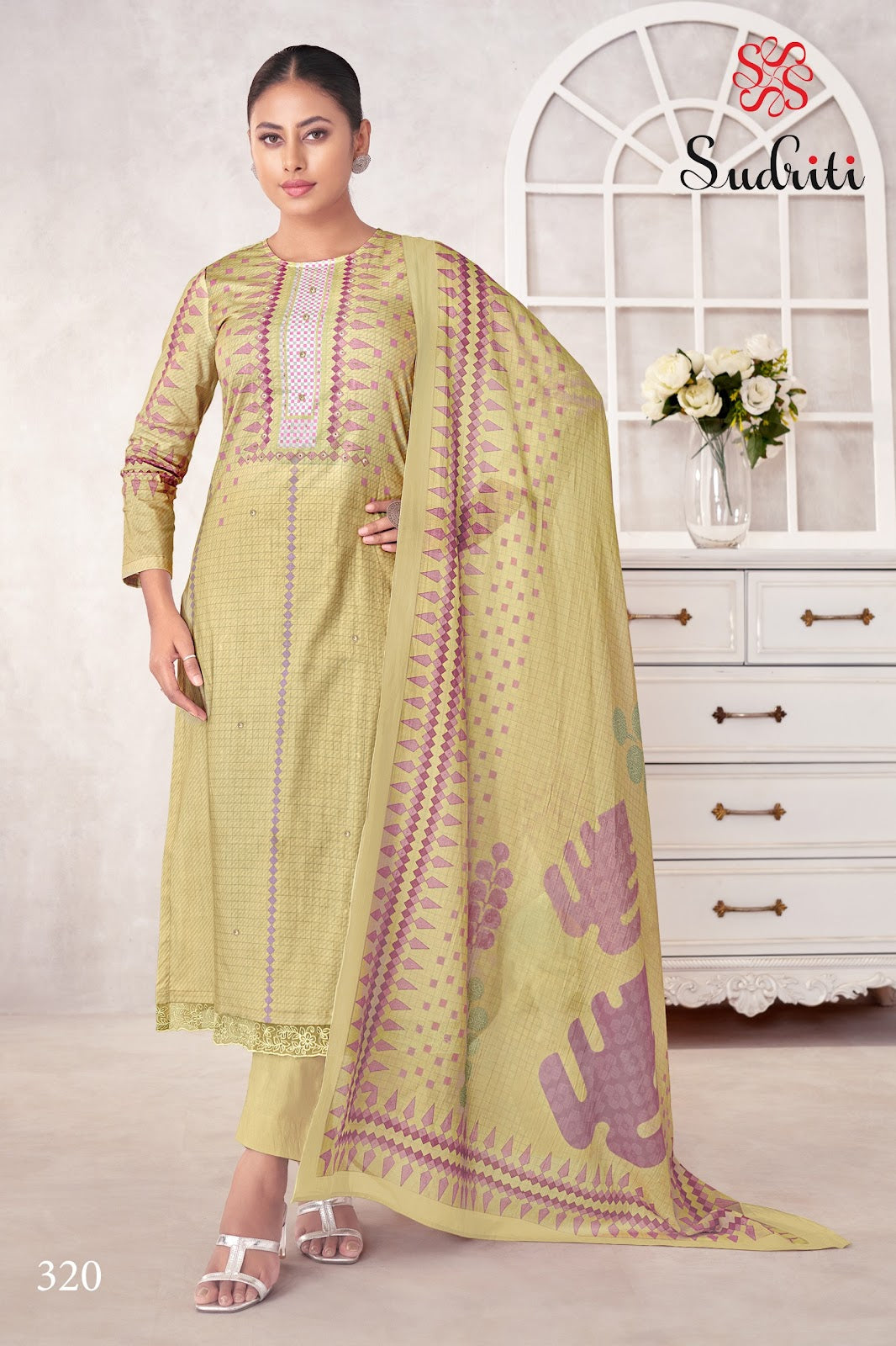 Magic Strip Sudriti Sahiba Pure Cotton Plazzo Style Suits Exporter Gujarat