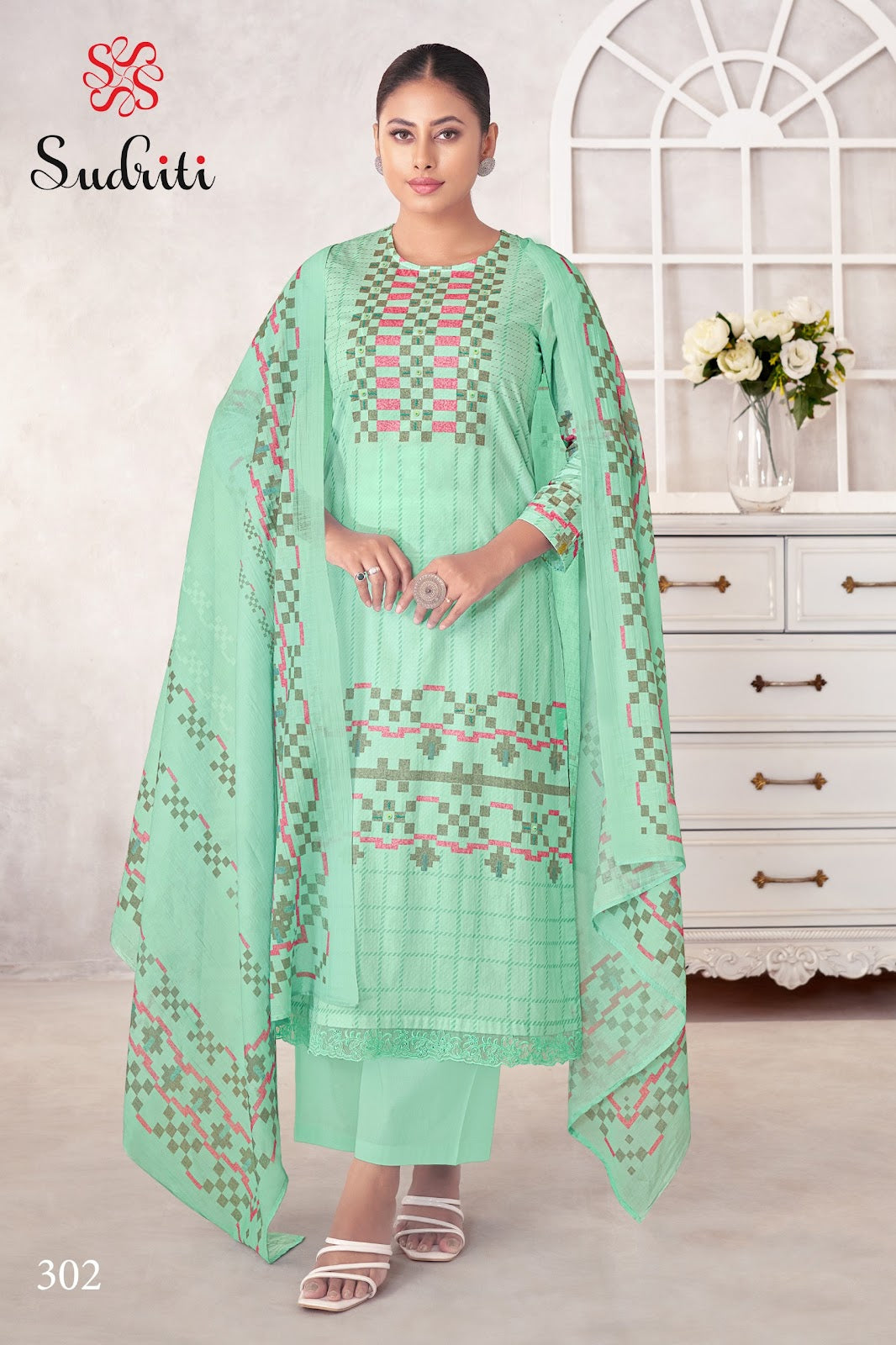 Magic Strip Sudriti Sahiba Pure Cotton Plazzo Style Suits Exporter Gujarat