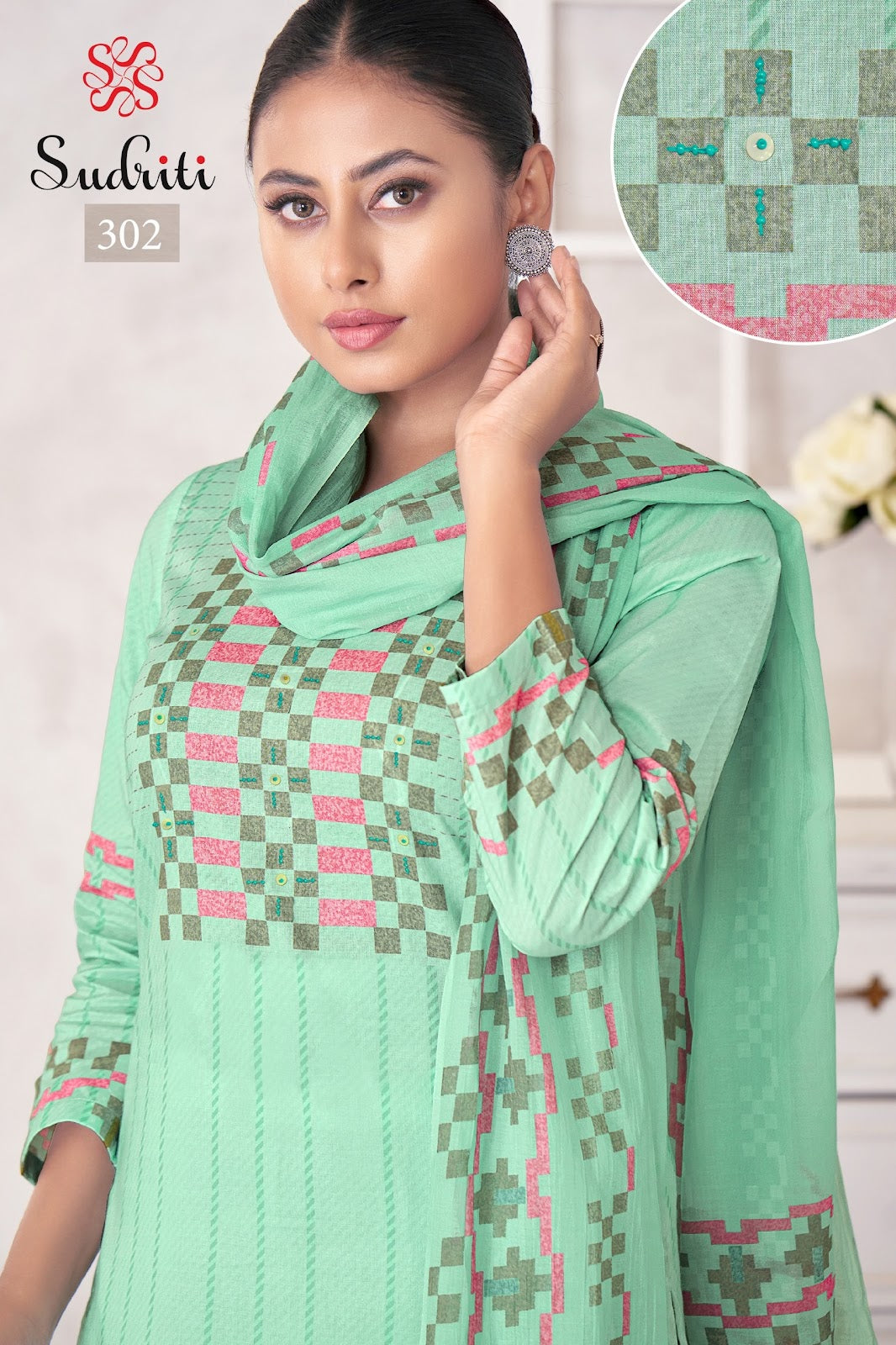 Magic Strip Sudriti Sahiba Pure Cotton Plazzo Style Suits Exporter Gujarat