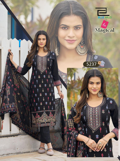 Magical Blue Hills Rayon Readymade Pant Style Suits Supplier Ahmedabad