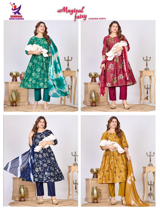 Magical Fairy Mlm Kalash Lifestyle Vertican Feeding Readymade Suit Supplier India