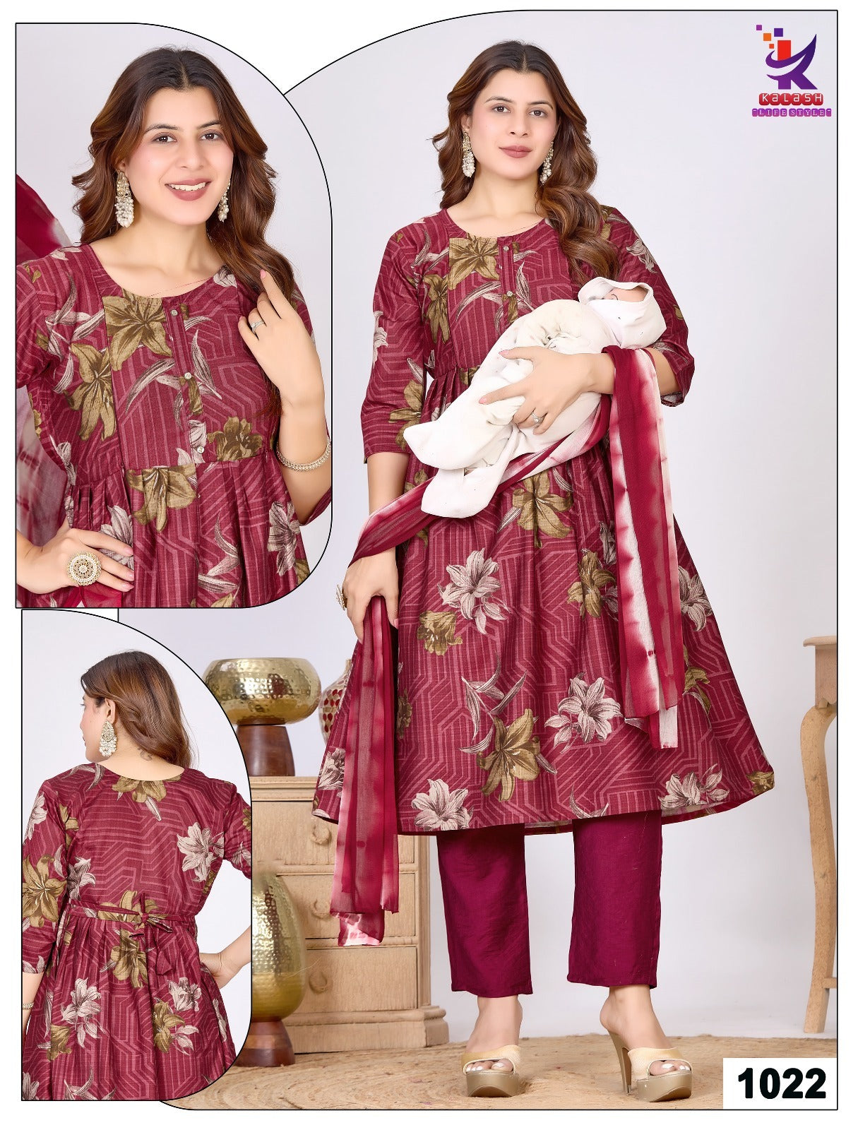 Magical Fairy Mlm Kalash Lifestyle Vertican Feeding Readymade Suit Supplier India