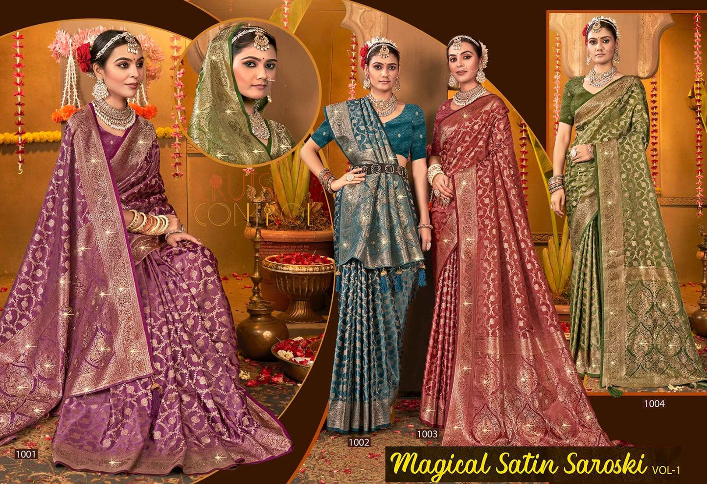 Magical Satin Saroski Vol 1 Saroj Silk Sarees Supplier Gujarat