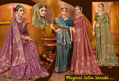 Magical Satin Saroski Vol 1 Saroj Silk Sarees Supplier Gujarat