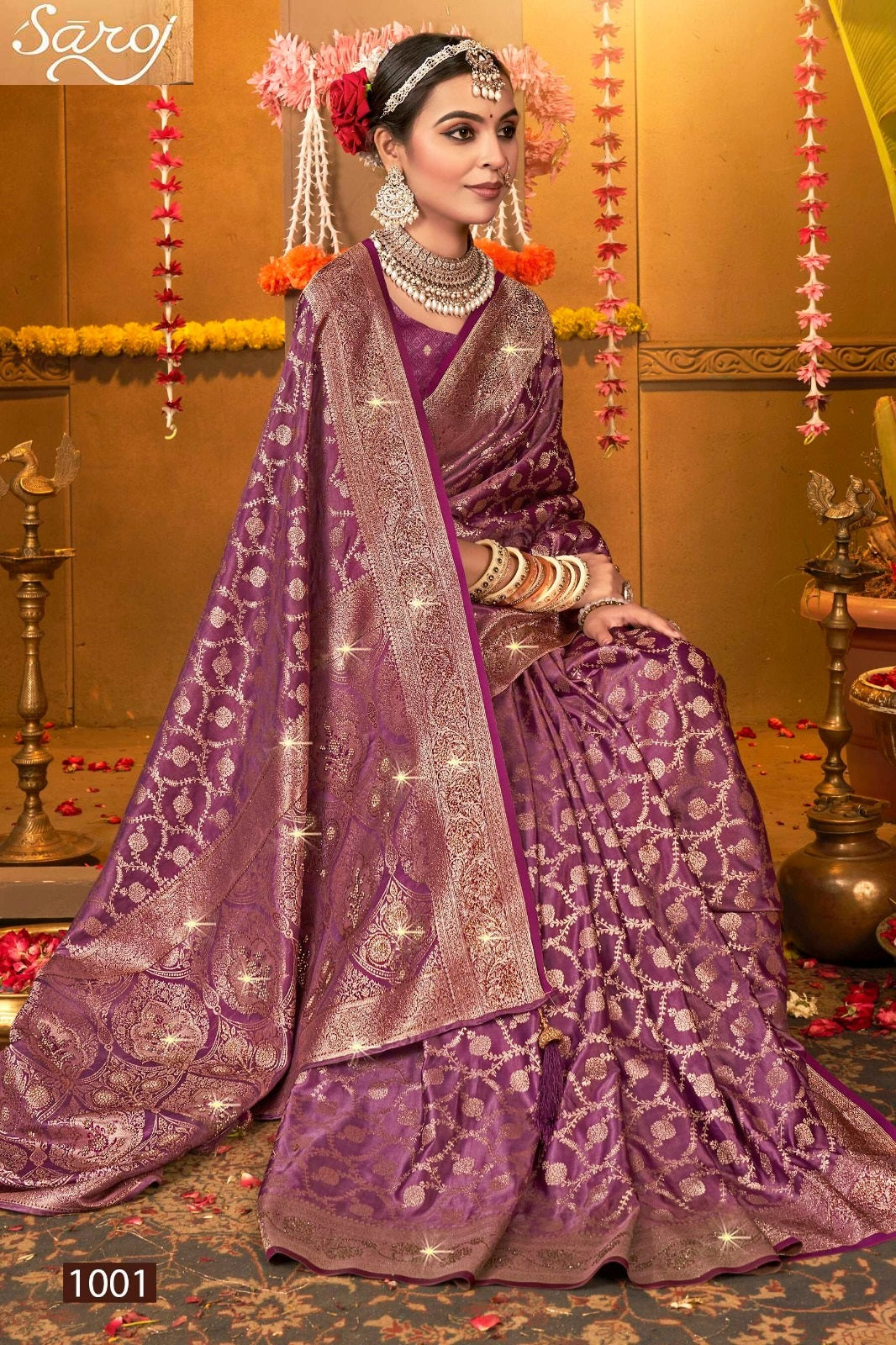 Magical Satin Saroski Vol 1 Saroj Silk Sarees Supplier Gujarat