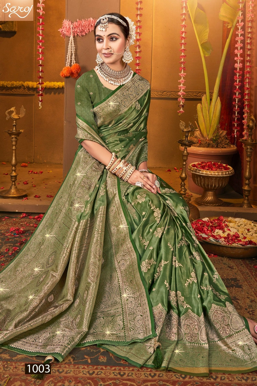Magical Satin Saroski Vol 2 Saroj Silk Sarees Exporter Gujarat